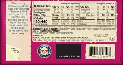 Chocolove Barra de Chocolate Amargo con Frambuesa 88 g