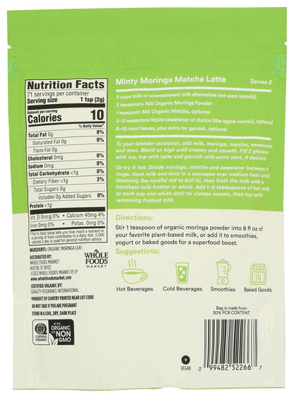 365 Moringa en Polvo Orgánica 142 g