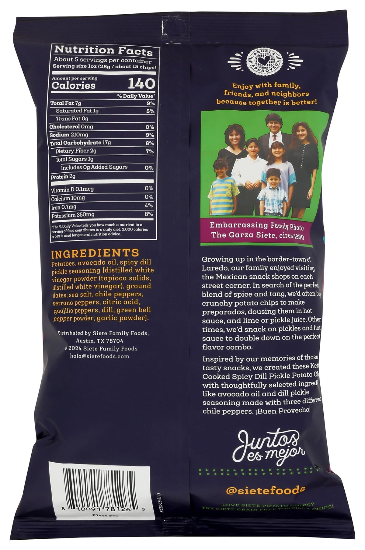 Siete Papas Fritas Sabor Pepinillo Picante 156 g