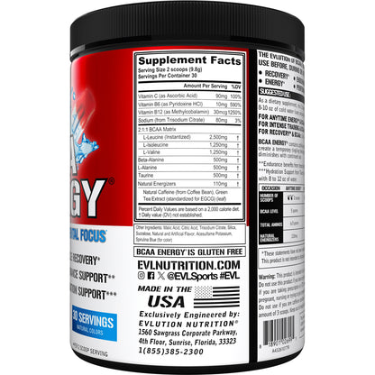 Evlution BCAA Energy preentreno Rocket Pop 30 porciones