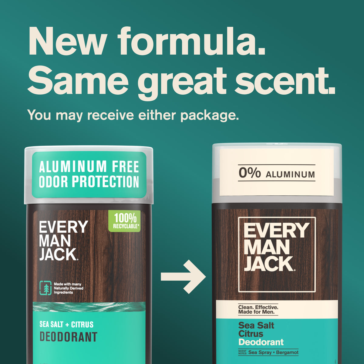 Regalo Desodorante Every Man Jack Sin Alum Sea Salt + Citrus