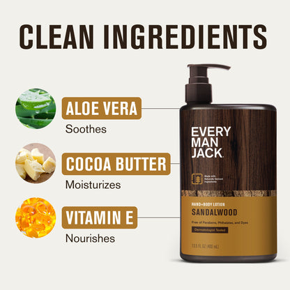 Regalo Crema Corporal Every Man Jack Manos Y Cuer Sandalwood