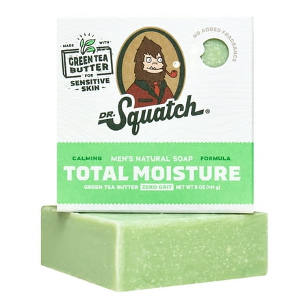 Dr. Squatch Green Tea Butter Total Moisture Natural Bar Soap for Men, 5 oz