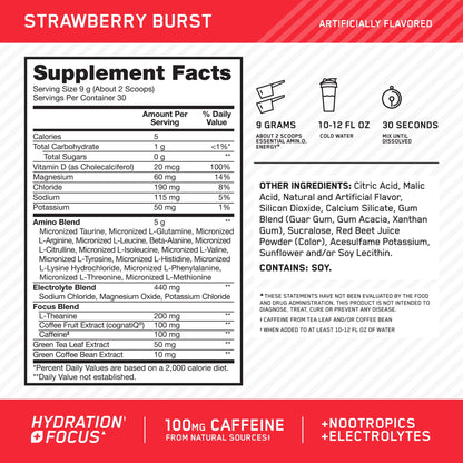 Optimum Nutrition Amino Energy Hydration Fresa 270 g