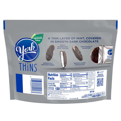 York Thins Chocolate Amargo con Menta 204 g