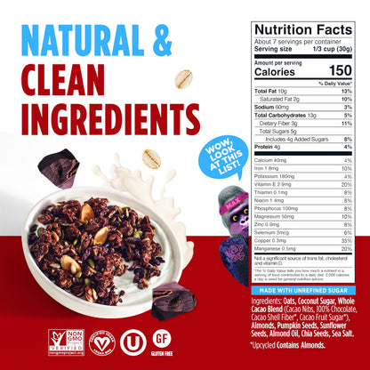 Blue Stripes Granola de Chocolate Amargo y Cacao Entero 198 g