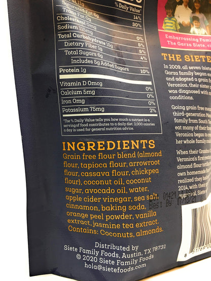 Siete Galletas de Mantequilla Mexicanas Sin Granos 128 g