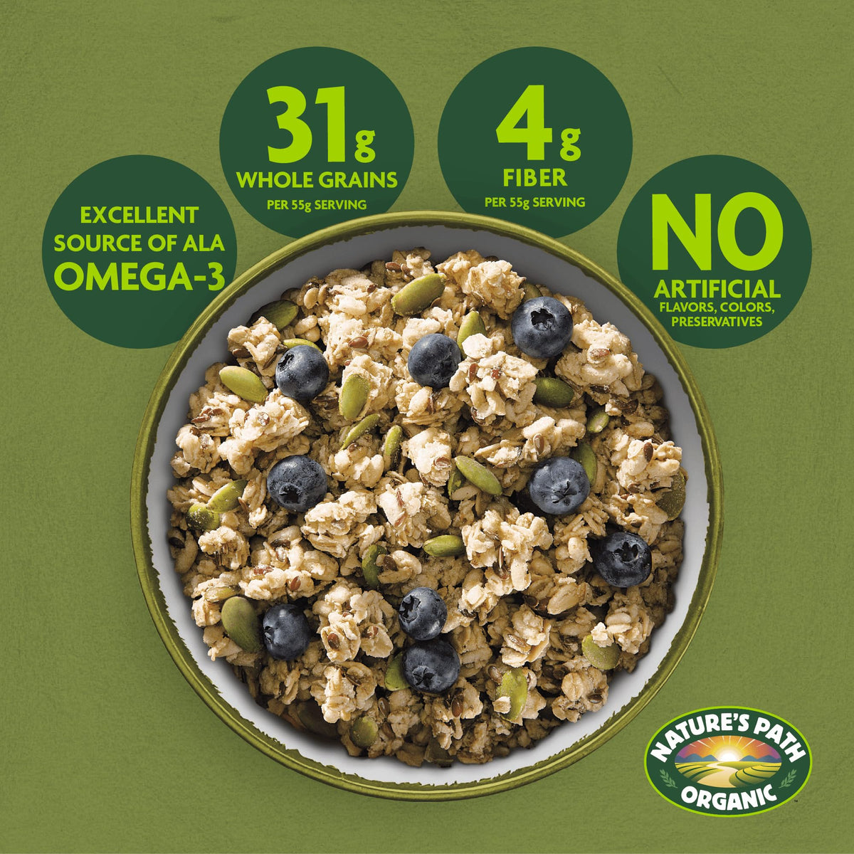 Nature's Path Granola Orgánica de Semillas de Calabaza y Linaza 326 g