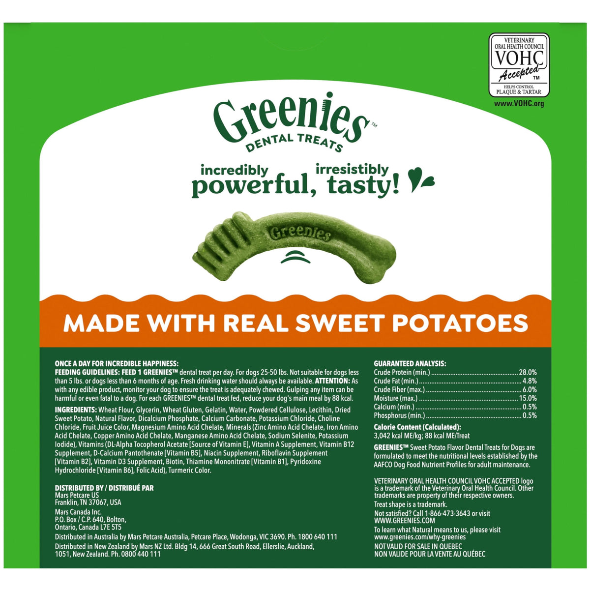 Premios Greenies Camote Regular 36 Piezas