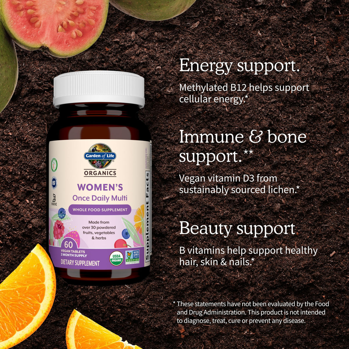 Garden of Life Multivitamínico Orgánico Mujer Una Al Día 60 Tabletas