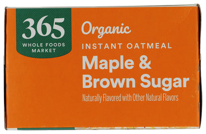 365 Avena Instantánea Orgánica Maple y Azúcar Morena 8 Sobres