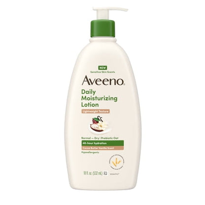 Aveeno loción corporal cacao y vainilla 18 fl oz