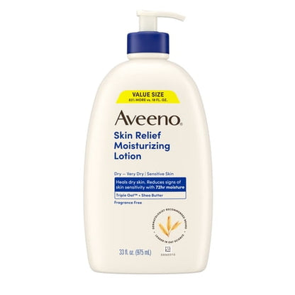 Aveeno Skin Relief Moisturizing Body Lotion, Value Size, 33 Fl oz