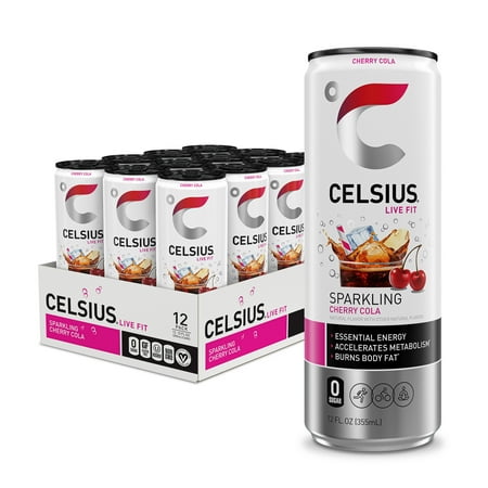 CELSIUS bebida gasificada Cherry Cola 12 latas de 12 fl oz