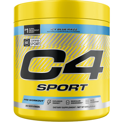 C4 Sport Pre Entreno Icy Blue Razz 20 Porciones