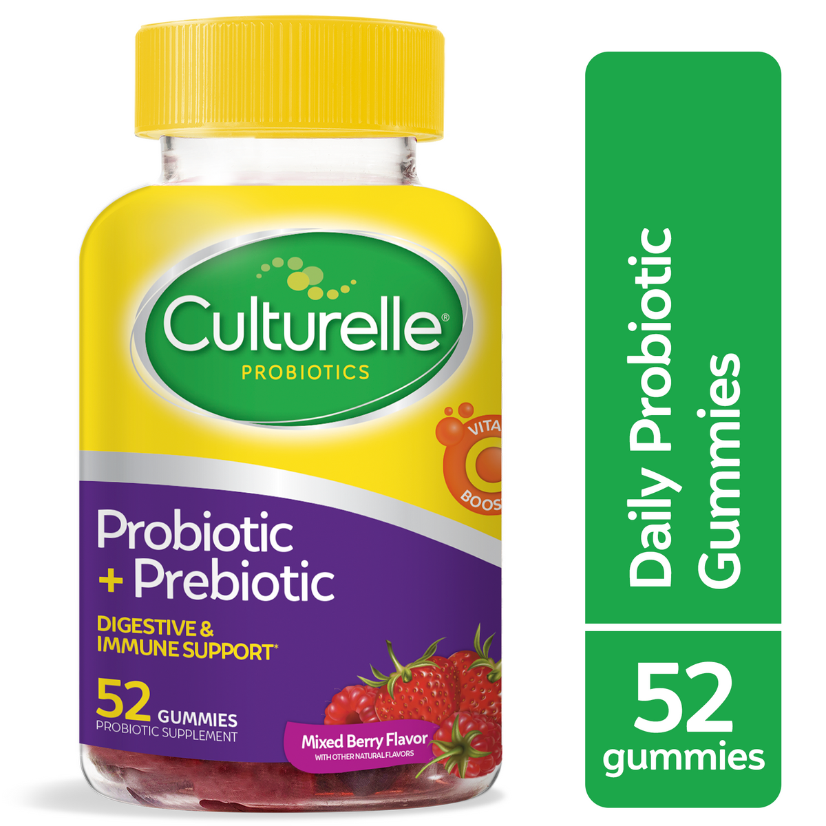Culturelle probiótico prebiótico frutos rojos 52 ct