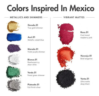 Aora México Paleta Mírame Sombras Mate Metálicas Navidad
