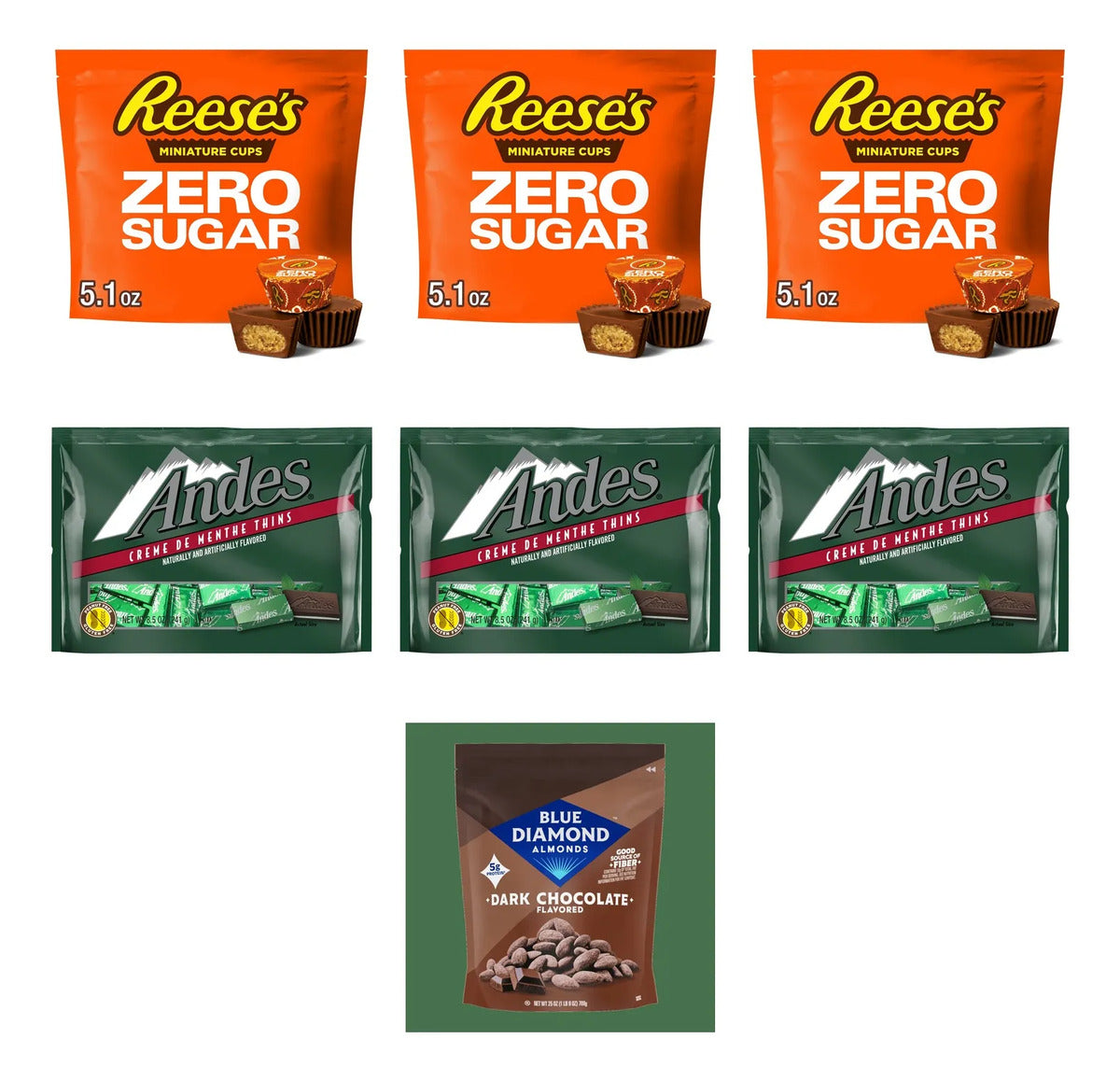 Paquete Surtido Reese's Andes Y Almendras Blue Diamond