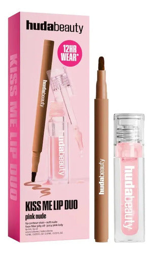 Huda Beauty Kit Kiss Me Delineador Y Brillo De Labios