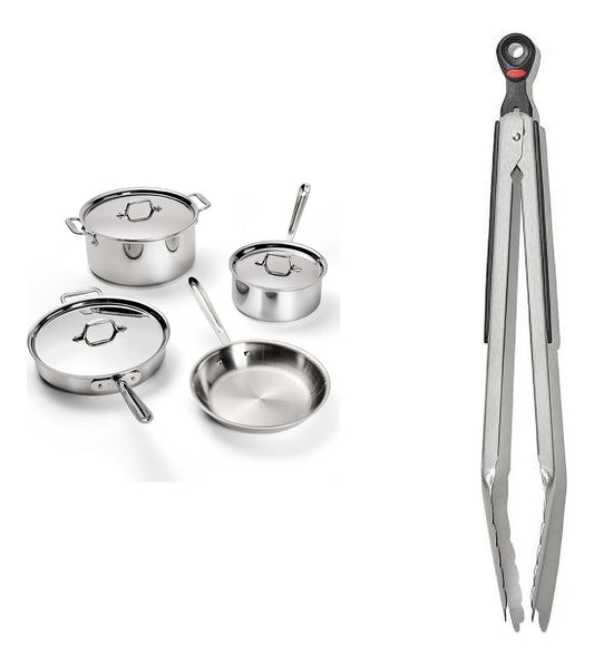 Combo All-Clad D3 7 Piezas Y Pinzas OXO 30 Cm