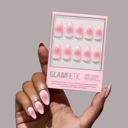 Set De Regalo Navidad Glamnetic Uñas Premium Rosa