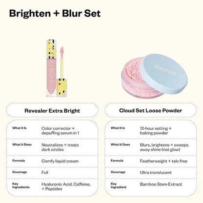 Kosas Kit Brighten Blur Corrector Y Polvo Facial