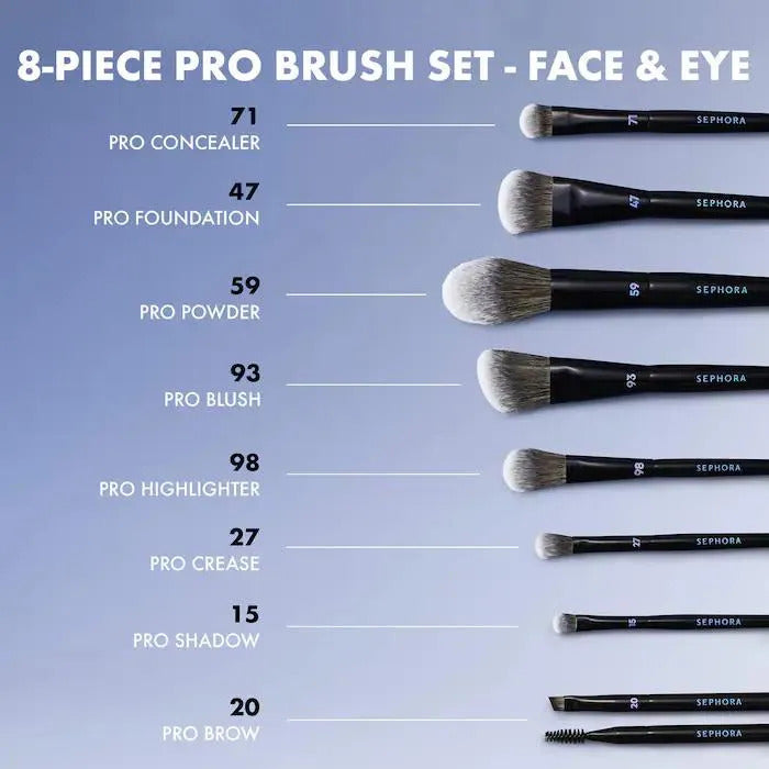 Sephora Collection Set De Regalo Navidad 8 Brochas Pro