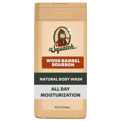 Dr. Squatch Men's Natural Body Wash, Wood Barrel Bourbon, 14 fl oz