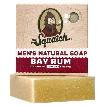 Dr. Squatch Men's Soap, Natural Bar Soap for Men, Bay Rum, 5 oz