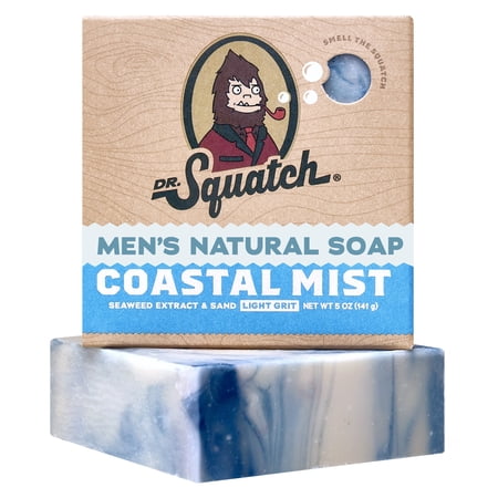 Dr. Squatch Men's Soap, Natural Bar Soap for Men, Coastal Mist, 5 oz