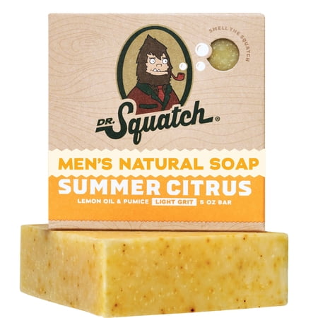 Dr. Squatch Men's Soap, Natural Bar Soap for Men, Summer Citrus, 5 oz
