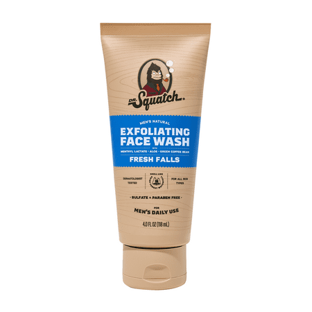 Dr. Squatch Mens Natural Exfoliating Face Wash, Paraben & Sulfate Free Face Wash for Men, Fresh Falls, 4 fl Oz"