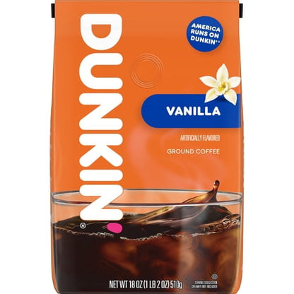 Dunkin café molido sabor vainilla 18 oz
