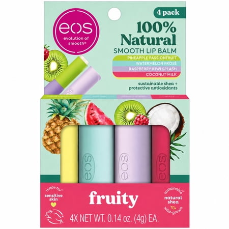 eos bálsamos labiales surtido frutal 4 piezas de 0.14 oz