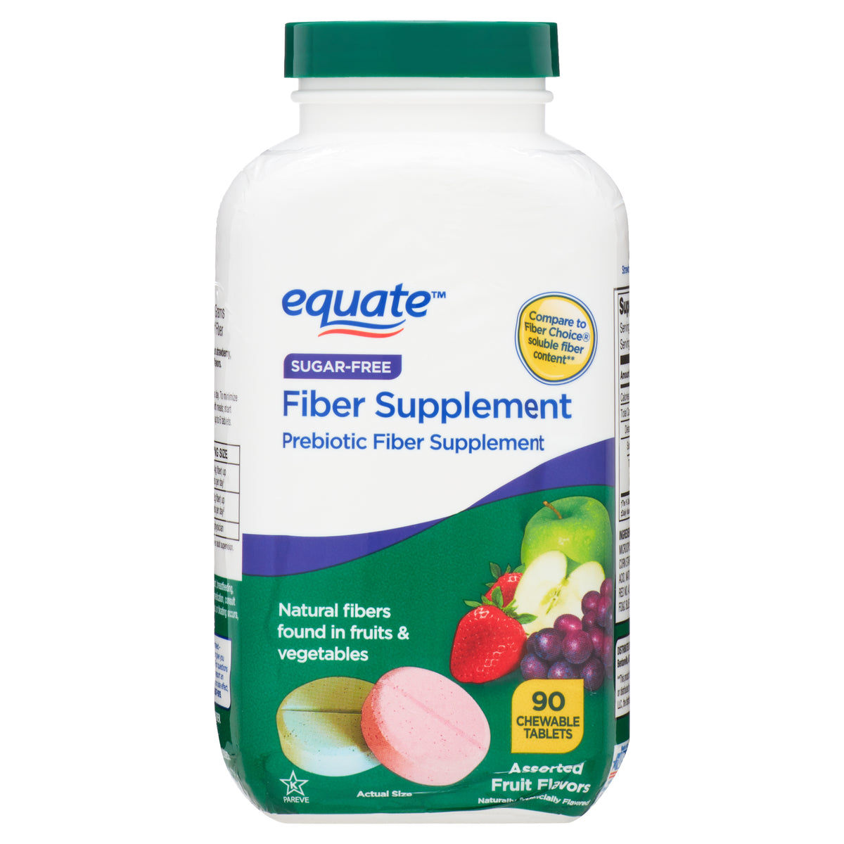 Equate fibra masticable sabor frutas 90 tabletas