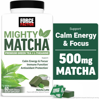 Force Factor Mighty Matcha Té Verde Con L-Teanina