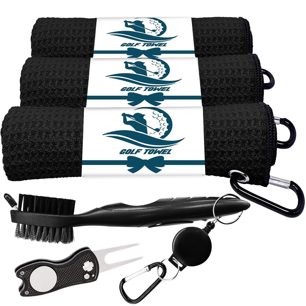 Set De Regalo Golf Finger Ten Toallas Cepillo Y Reparador