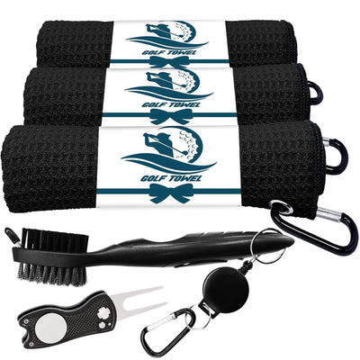 Set De Regalo Golf Finger Ten Toallas Cepillo Y Reparador