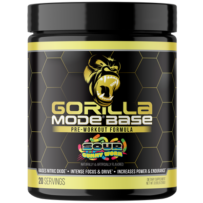 Gorilla Mind Mode Base preentreno Sour Gummy Worms 20 ct