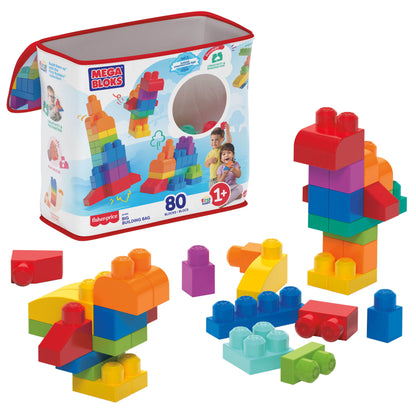MEGA BLOKS Fisher-Price bloques bolsa azul 80 piezas