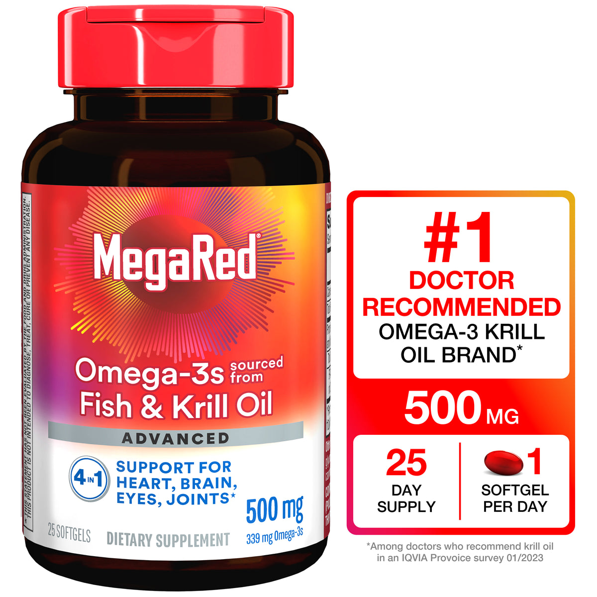 MegaRed Advanced 4 en 1 omega 3 500 mg 25 cápsulas