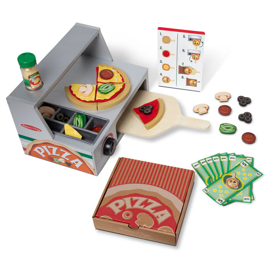 Melissa & Doug Mostrador De Pizza De Madera 41 Piezas