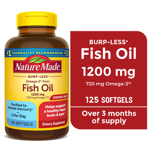 Nature Made Burp Less aceite pescado 1200 mg 125 cápsulas