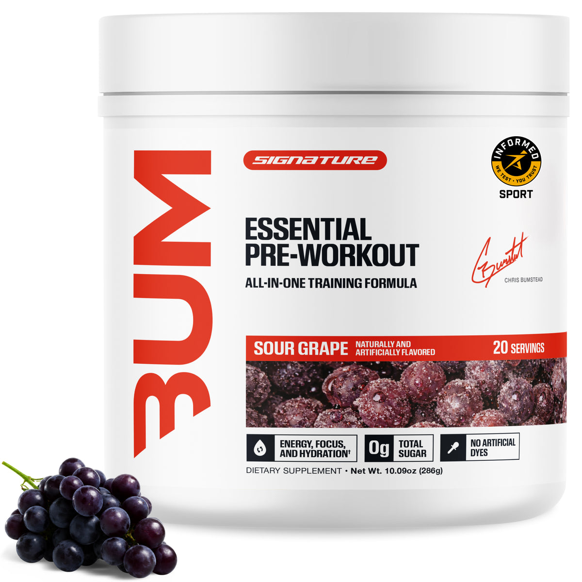 RAW Essential preentreno Sour Grape 20 porciones