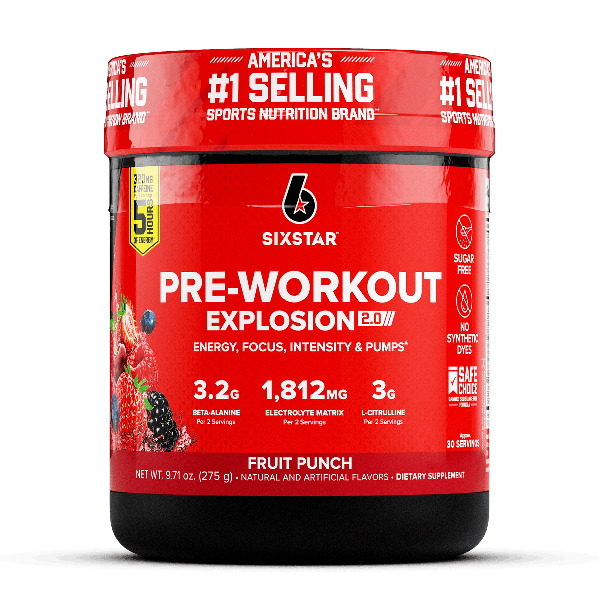 Six Star Pre Entreno Explosion 2.0 Ponche De Frutas 275 g
