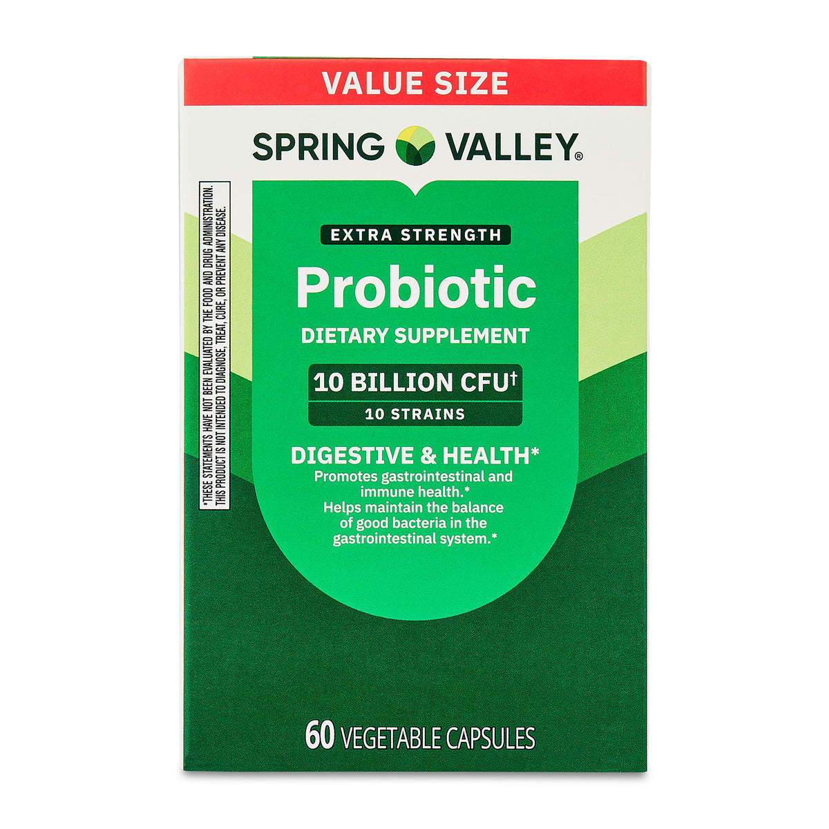 Spring Valley probiótico 10 mil millones 60 cápsulas