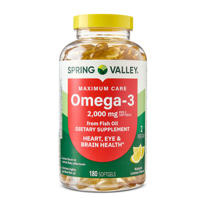 Spring Valley aceite pescado omega 3 2000 mg 180 cápsulas
