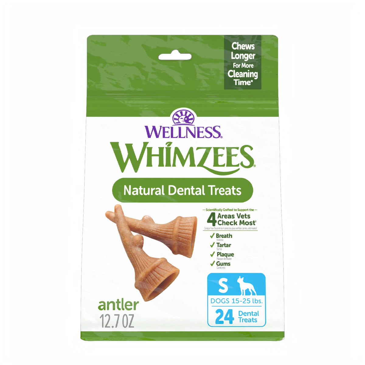 Premios Perro Whimzees Antler Chico 24 Piezas Pack 2