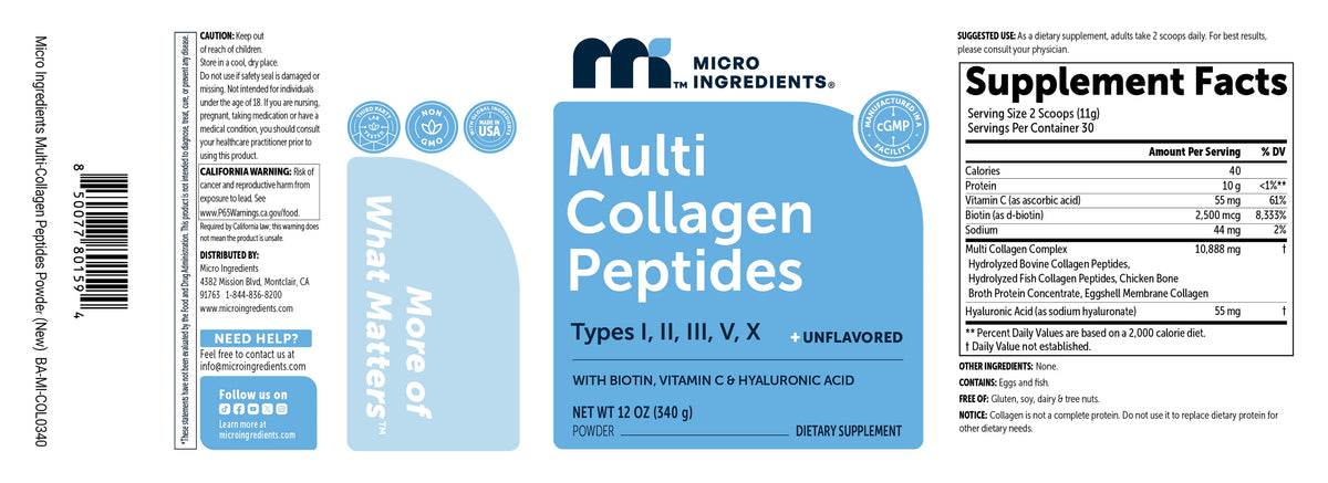 Micro Ingredients Multi Colágeno En Polvo 340 g