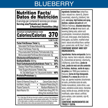 Pop-Tarts Blueberry Sin Glaseado 16 Piezas Paquete De 3